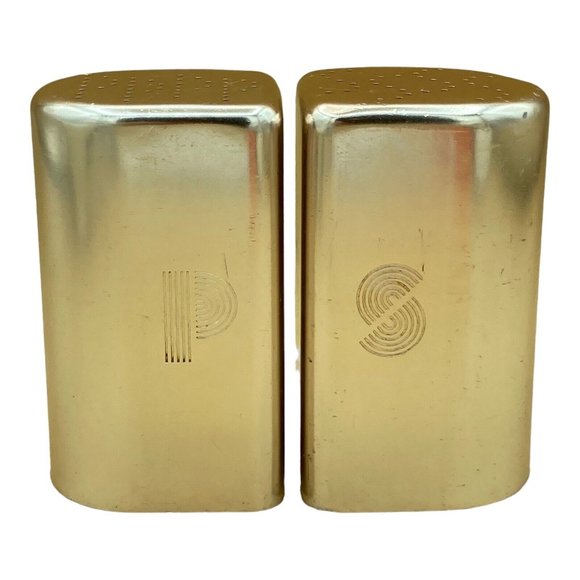 Vintage Mid Century Aluminum Range Top Salt & Pepper Shakers 3 1/4” - Picture 1 of 11